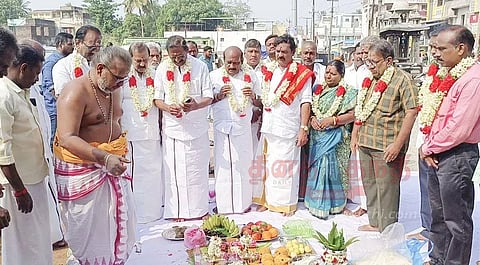 புதிய பஸ் நிலையம் கட்ட பூமி பூஜை