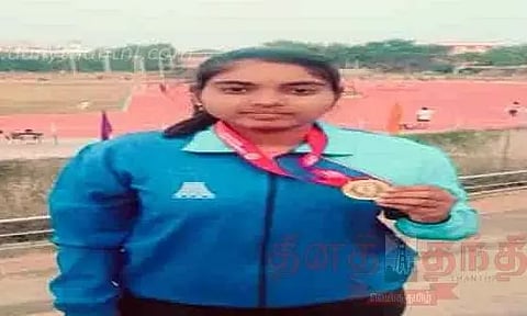 தென்னிந்திய அளவிலான தடகள போட்டி: ராமநாதபுரம் மாணவி வட்டு எறிதலில் தங்கப்பதக்கம்