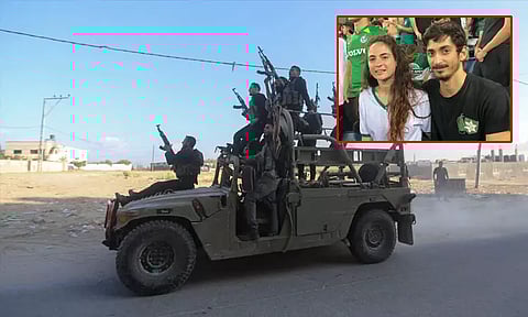 காதலியை தரதரவென பைக்கில் இழுத்து சென்ற ஹமாஸ் அமைப்பு...!! நம்பிக்கையோடு காத்திருக்கும் காதலர்