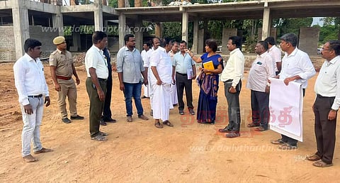 திருவண்ணாமலையில் புதிய பஸ் நிலைய கட்டுமான பணிகளை அமைச்சர் கே.என்.நேரு நேரில் ஆய்வு