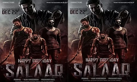 பிரபாஸ் பிறந்தநாளை ஒட்டி, சிறப்பு போஸ்டர் வெளியிட்டு வாழ்த்து தெரிவித்த 'சலார்' படக்குழு..!