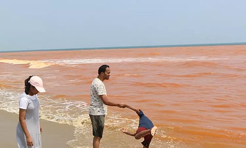 மீண்டும் செந்நிறமாக மாறிய கடல்