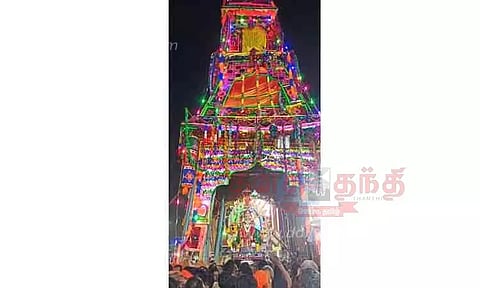 எழுமலையில் 18 கிராம மக்கள் கொண்டாடிய முத்தாலம்மன் கோவில் திருவிழா- விடிய, விடிய சிலை எடுப்பு கோலாகலம்