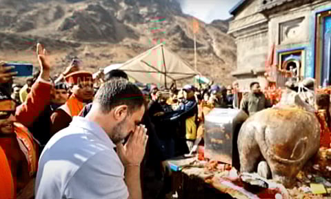 கேதார்நாத் கோவிலில் ராகுல் காந்தி சாமி தரிசனம்