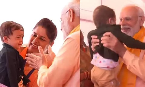 தேர்தல் களத்தில் ருசிகரம்: மழலையின் புன்னகையில் விழுந்த பிரதமர் மோடி