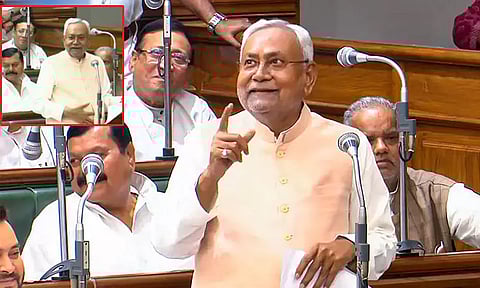 70 வயதில் ஆபாச பேச்சு... நிதிஷ் குமாரை கடுமையாக சாடிய பா.ஜ.க.