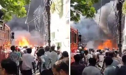 அடுக்குமாடி குடியிருப்பில் பயங்கர தீ விபத்து - 6 பேர் பலி