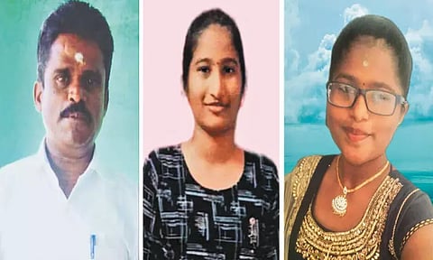 வேப்பம்பட்டில் மின்சார ரெயில் மோதி தந்தை-2 மகள்கள் பலி; பொதுமக்கள் சாலை மறியல்