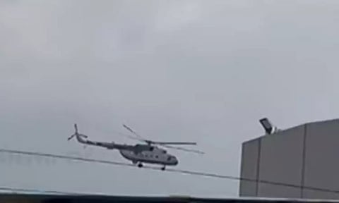 மழை வெள்ள பாதிப்பு: மத்திய மந்திரி ராஜ்நாத் சிங் ஹெலிகாப்டரில் சென்று ஆய்வு