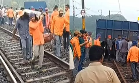 சரக்கு ரெயில் தடம் புரண்டு விபத்து: புறநகர் மின்சார ரெயில் சேவை பாதிப்பு...பயணிகள் அவதி...!