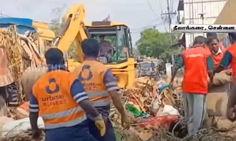 சென்னை நீலாங்கரையில் ஒரே நாளில் 15 டன் குப்பைகள் அகற்றம்