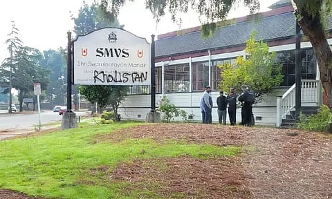 அமெரிக்கா; இந்து கோவிலில் காலிஸ்தான் ஆதரவு வாசகம் எழுதி வைக்கப்பட்டதால் பரபரப்பு