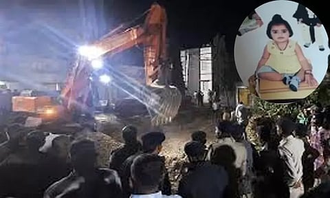 8 மணி நேர போராட்டத்திற்கு பின் ஆழ்துளை கிணற்றில் இருந்து மீட்கப்பட்ட 3 வயது சிறுமி உயிரிழப்பு