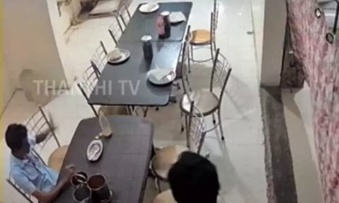 உணவில் முடி இருப்பதாக கூறி தகராறில் ஈடுபட்ட வாடிக்கையாளர் - சிசிடிவி காட்சியால் அம்பலமான நாடகம்