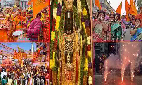 ராமர் சிலை பிரதிஷ்டை: நாடு முழுவதும் களைகட்டிய கொண்டாட்டம்