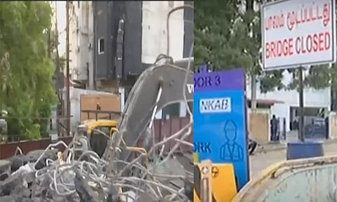 2-ம் கட்ட மெட்ரோ ரெயில் பணி: அஜந்தா மேம்பாலத்தை இடிக்கும் பணி தொடங்கியது