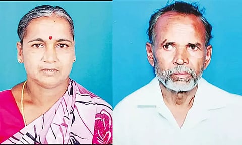 மனைவி இறந்த அதிர்ச்சியில் கணவன் சாவு - ஒரே குழியில் உடல்கள் அடக்கம்