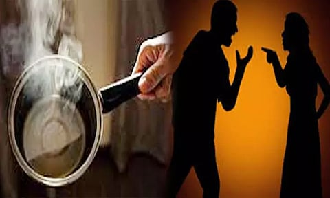 கணவன் மீது கொதிக்கும் எண்ணெயை ஊற்றிய மனைவி..