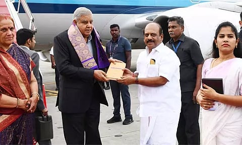 சென்னை வந்தடைந்தார் துணை ஜனாதிபதி ஜெகதீப் தன்கர்