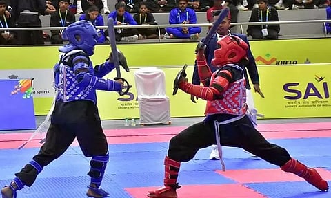 கேலோ இந்தியா விளையாட்டு போட்டி: தாங்டா போட்டியின் அரையிறுதிக்கு தமிழக வீராகள் தகுதி