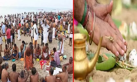 தை அமாவாசை; புனித நீராடி தர்ப்பணம் கொடுக்கும் பொதுமக்கள்