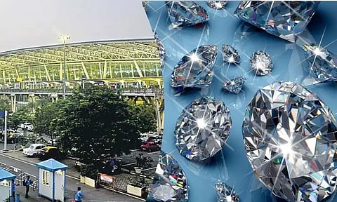 சென்னை விமான நிலையத்தில் ரூ.2.33 கோடி மதிப்புள்ள வைரக்கற்கள் பறிமுதல் - வாலிபர் கைது