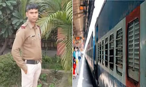 எதிர்பாராமல் துப்பாக்கி வெடித்து.. போலீஸ்காரர் பலி: ரெயில் பயணி காயம்