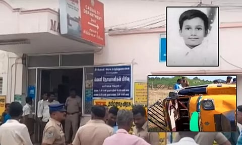 மாணவர்களை ஏற்றிச் சென்ற ஆட்டோ கவிழ்ந்து விபத்து - மாணவர் பலி