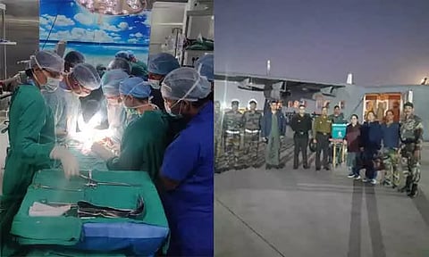 முன்னாள் ராணுவ வீரருக்கு அறுவை சிகிச்சை; விமானப்படை விமானத்தில் கொண்டு செல்லப்பட்ட 'கல்லீரல்'