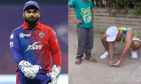 சிறுவர்களுடன் கோலி குண்டு விளையாடிய ரிஷப் பண்ட் - வைரலாகும் வீடியோ