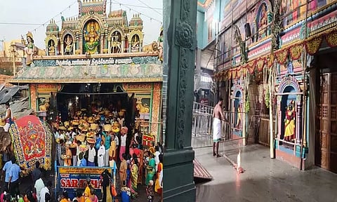 சமயபுரம் மாரியம்மன் கோவிலில் தீ விபத்து: அர்ச்சர்கள் இருவருக்கு தீக்காயம்