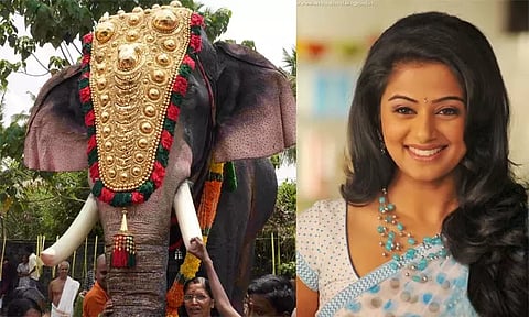 கோவிலுக்கு இயந்திர யானையை பரிசாக வழங்கிய நடிகை பிரியாமணி