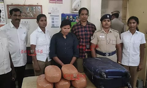 சென்னை சென்டிரல் வந்த ரெயிலில் 10 கிலோ கஞ்சா கடத்திவந்த வடமாநில இளம்பெண்