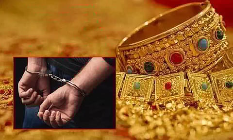 நகைகளை திருடி ஆடம்பரமாக வாழ்ந்த நகைக்கடை ஊழியர்... கள்ளக்காதலியை சந்திக்க வந்தபோது சிக்கினார்