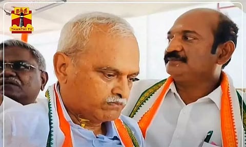 புதுச்சேரியில் தேர்தல் பிரசாரத்தின் போது மயங்கி விழுந்த காங்கிரஸ் வேட்பாளர்