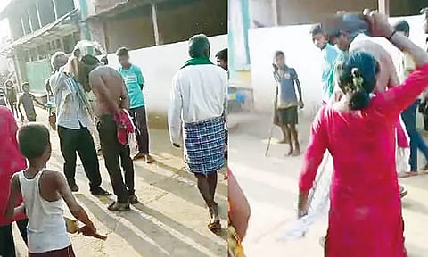 போக்சோ வழக்கில் கைதாகி ஜாமீனில் வந்த வாலிபர்: செருப்பு மாலை அணிவித்து கிராம மக்கள் ஊர்வலம்