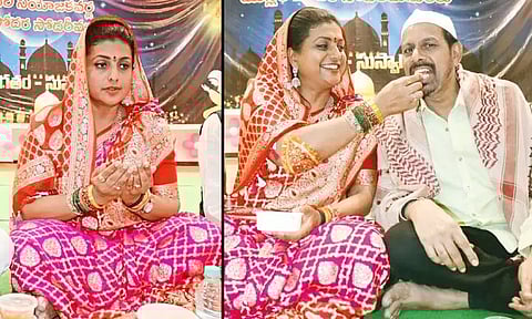 ரம்ஜான் நோன்பு திறப்பு நிகழ்ச்சியில் கணவருடன் பங்கேற்ற மந்திரி ரோஜா