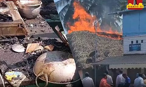 நாகையில் பா.ஜ.க. வேட்பாளரை வரவேற்க பட்டாசுகள் வெடித்ததில் 2 குடிசை வீடுகள் தீக்கிரை