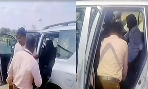 அமைச்சர் அன்பில் மகேஷ் காரில் தேர்தல் பறக்கும் படையினர் சோதனை