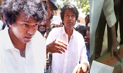 கையில் பேண்டேஜ் உடன் வாக்களித்த விஜய்... படப்பிடிப்பில் காயமா?