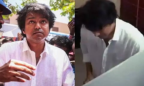 வாக்குச்சாவடியில் விதிமீறல்.? - த.வெ.க. தலைவர் விஜய் மீது புகார்