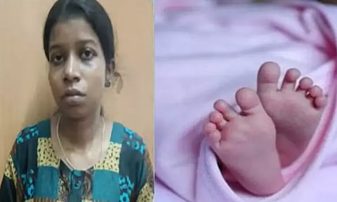 தனக்குத்தானே பிரசவம்: குழந்தையின் கால்களை வெட்டி கொன்ற செவிலியர் சிறையில் அடைப்பு
