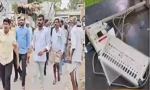 ஆந்திராவில் வாக்கு எந்திரங்கள் அடித்து உடைப்பு