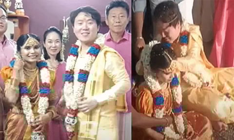 வேலை தேடும் இணையதளம் மூலம் மலர்ந்த காதல்; தென் கொரியா இளைஞரை கரம்பிடித்த தமிழ்ப்பெண்