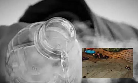 மெட்ரோ ரெயில் நிலைய வாசலில் படுத்திருந்தவர்கள் மீது ஆசிட் வீச்சு