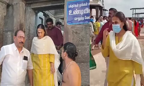 திருத்தணி முருகன் கோவிலில் ஐஸ்வர்யா ரஜினிகாந்த் சாமி தரிசனம்