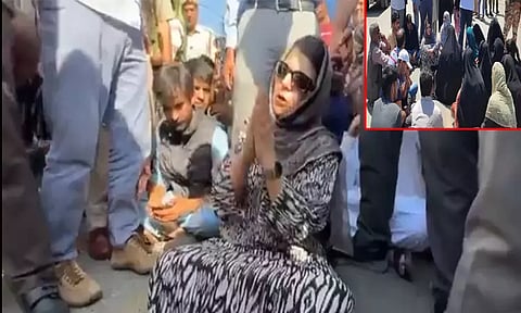 Mehbooba Mufti protest
