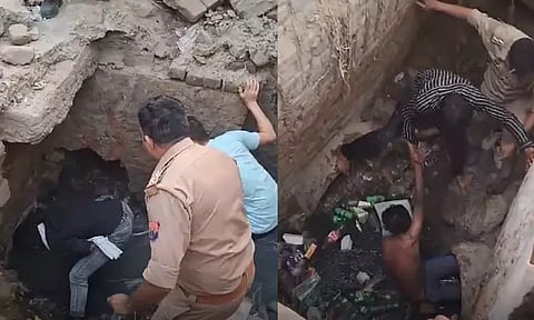 UP Police Rescues Drunk Man