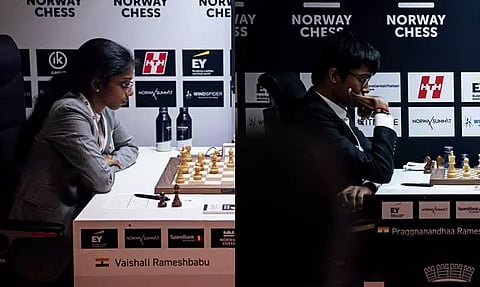 நார்வே செஸ் போட்டி: பிரக்ஞானந்தா, வைஷாலி முதலிடம்