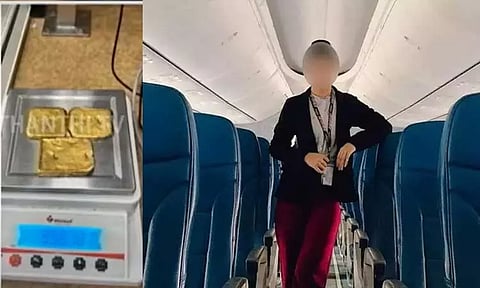 மலக்குடலில் 1 கிலோ தங்கம் கடத்தல்: விமான பணிப்பெண் கைது